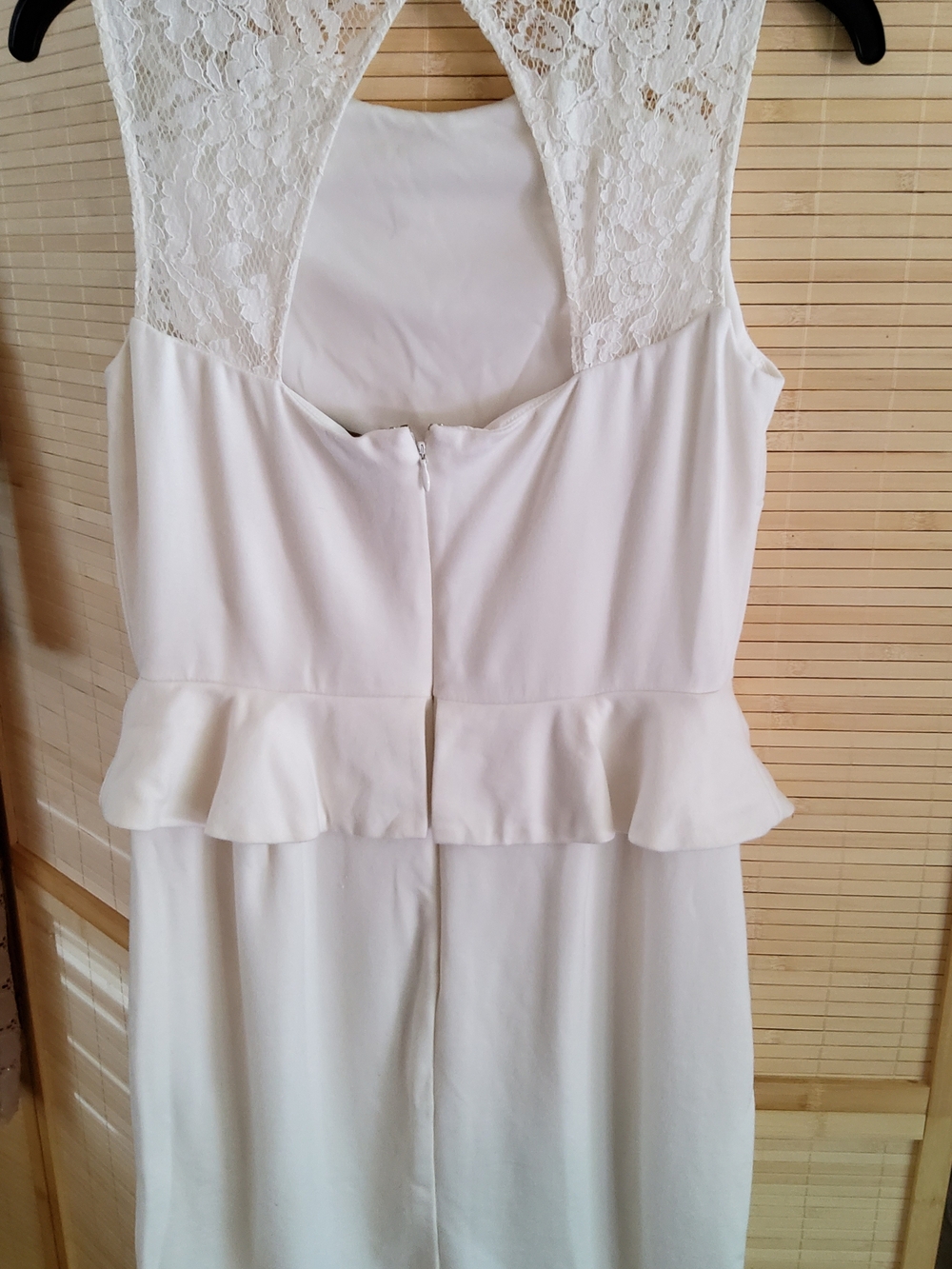 Cynthia Steffe Ivory Lace Yoke Peplum Midi Dress - Picture 3 of 5